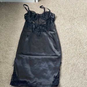 silk black dress